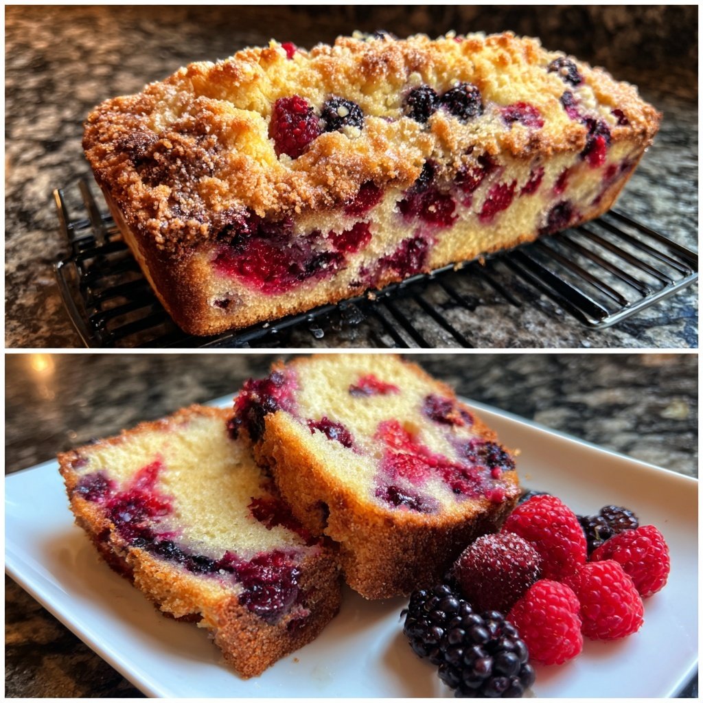 Blechkuchen mit Beerenmix