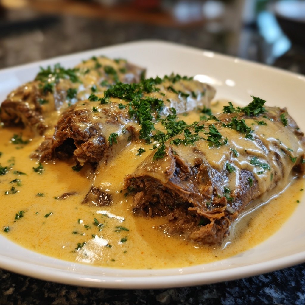 Hausmannskost Rinderrouladen mit Rahmsoße