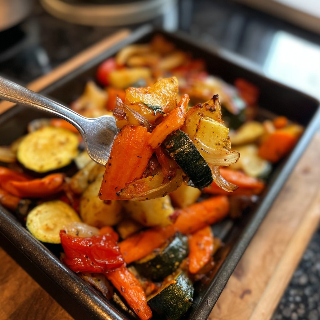 Abendessen mit Ofengemüse