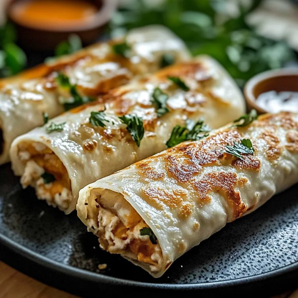 Schnelle Käse-Knoblauch-Hähnchen-Wraps