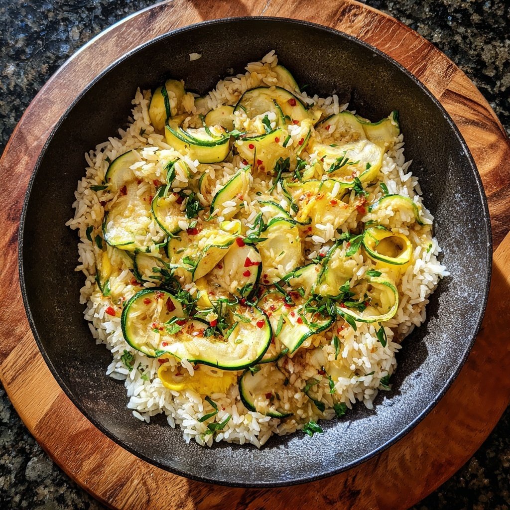Kalorienarme Pfanne Mit Zucchini Und Reis