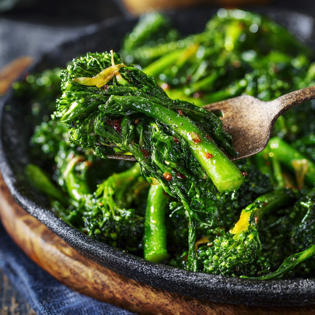 Brokkoli Pfanne Mit Knoblauch Und Sojasauce