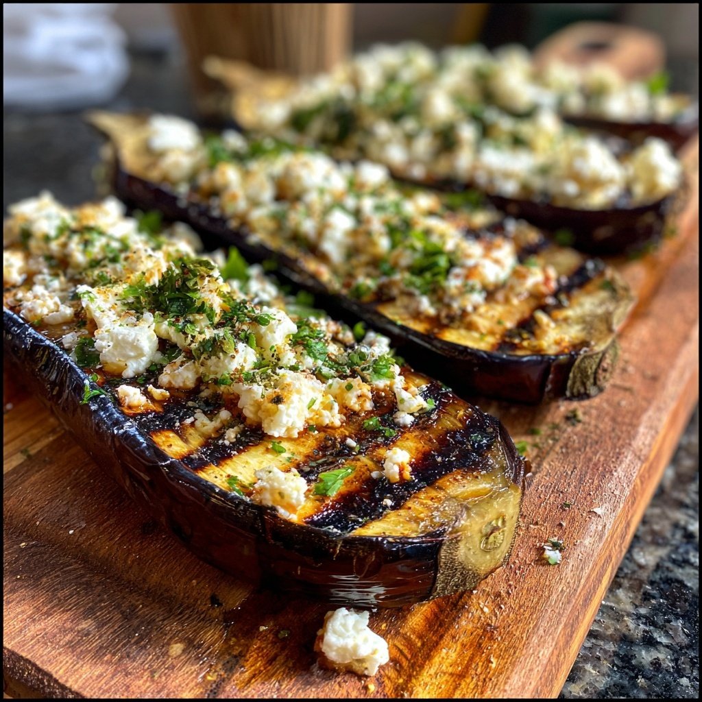 Gegrillte Auberginen Mit Feta