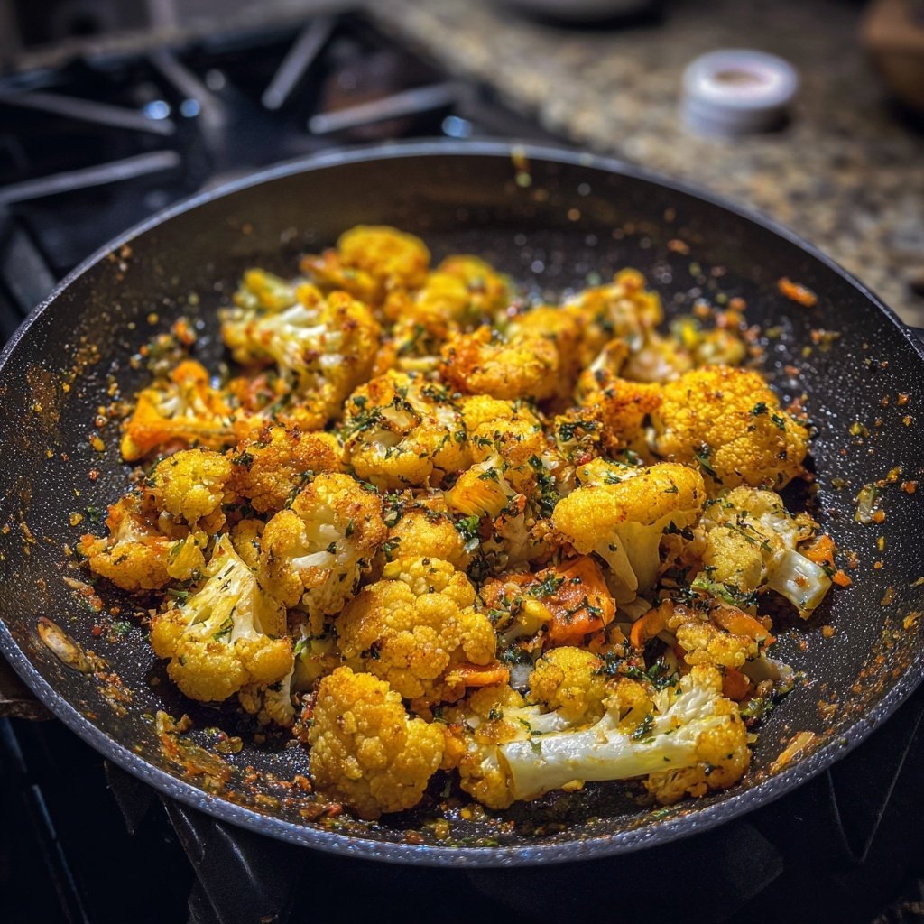 Blumenkohl Pfanne Mit Kurkuma